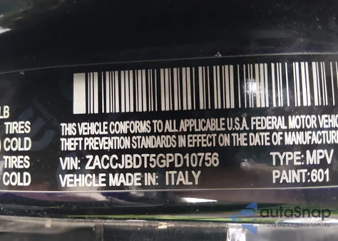 2016 Jeep Renegade Limited z USA, uszkodzony, nr VIN ZACCJBDT5GPD10756